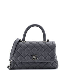 Chanel Mini Coco Top Handle Bag Quilted Caviar